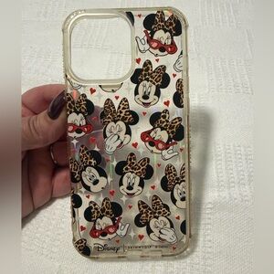 Disney Minnie Mouse Leopard Print iPhone 15 pro max Case - Clear
